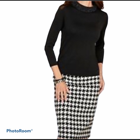 Talbots Dresses & Skirts - Talbots Wool/Cotton Blend Houndstooth Skirt Dress